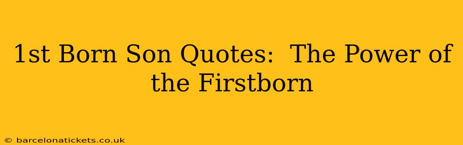 1st Born Son Quotes:  The Power of the Firstborn