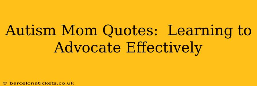 Autism Mom Quotes:  Learning to Advocate Effectively