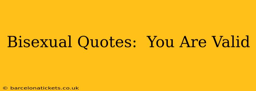 Bisexual Quotes:  You Are Valid