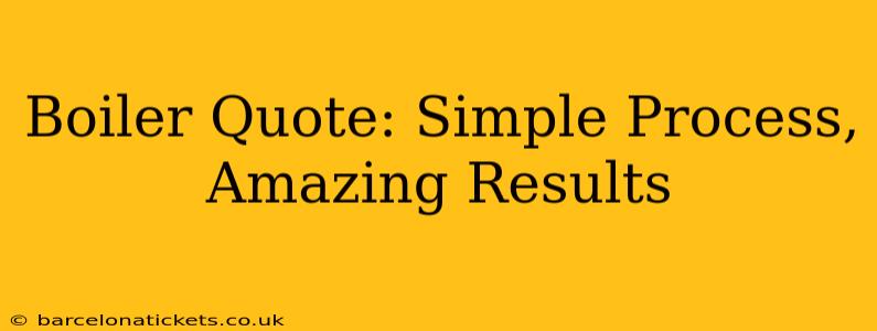 Boiler Quote: Simple Process, Amazing Results