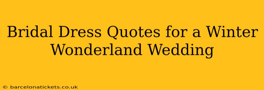 Bridal Dress Quotes for a Winter Wonderland Wedding