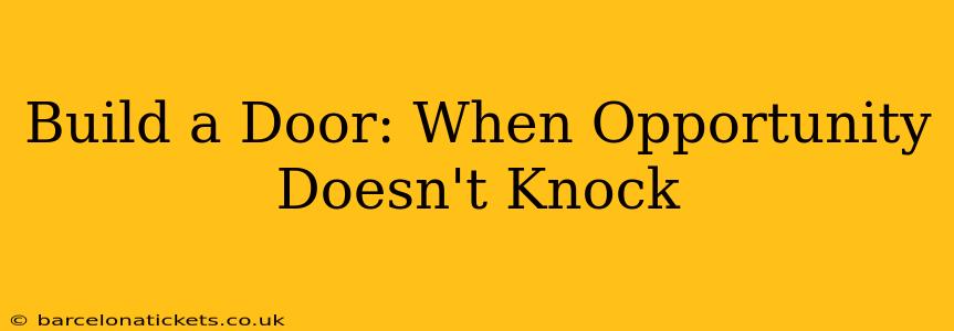 Build a Door: When Opportunity Doesn't Knock