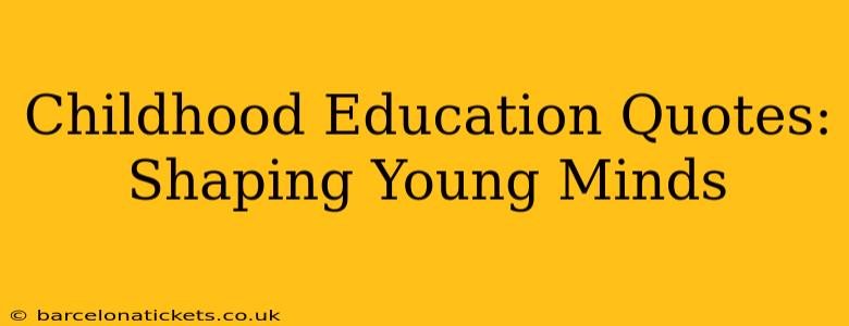 Childhood Education Quotes: Shaping Young Minds