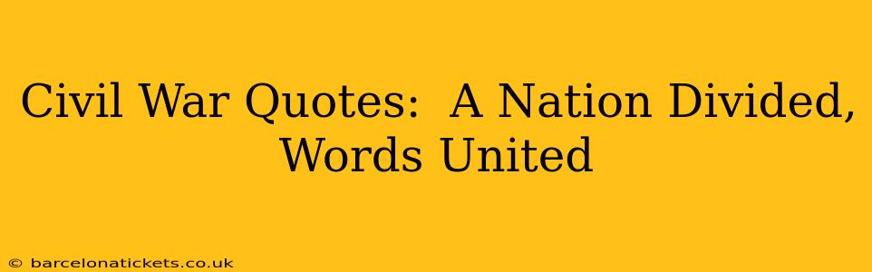 Civil War Quotes:  A Nation Divided, Words United