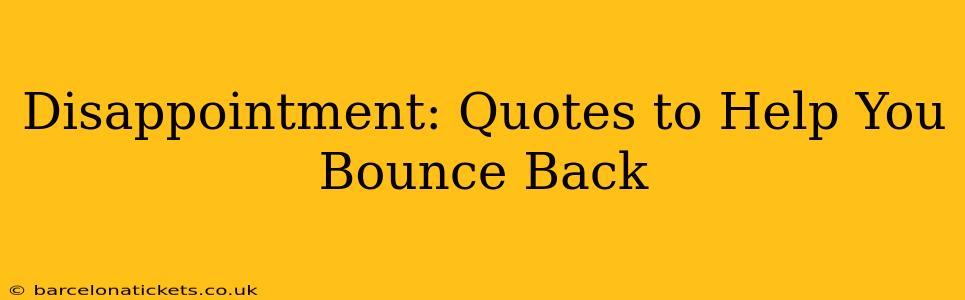 Disappointment: Quotes to Help You Bounce Back