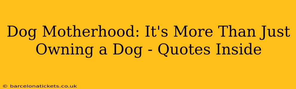 Dog Motherhood: It's More Than Just Owning a Dog - Quotes Inside