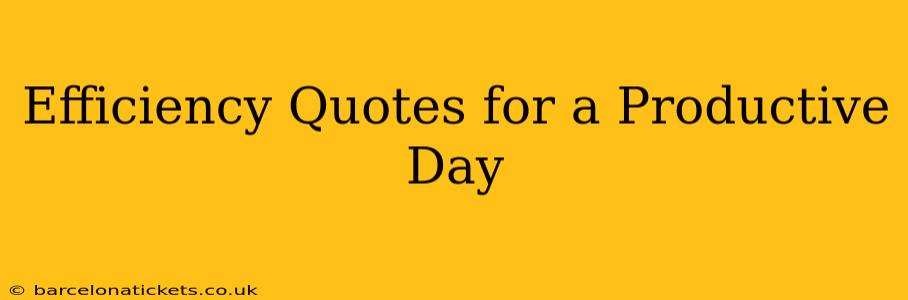 Efficiency Quotes for a Productive Day