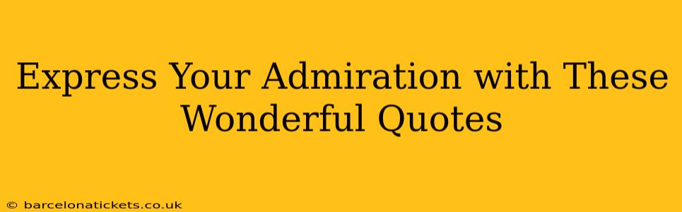 Express Your Admiration with These Wonderful Quotes