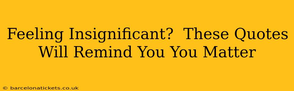 Feeling Insignificant?  These Quotes Will Remind You You Matter