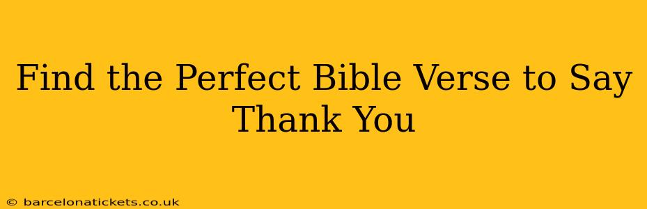 Find the Perfect Bible Verse to Say Thank You