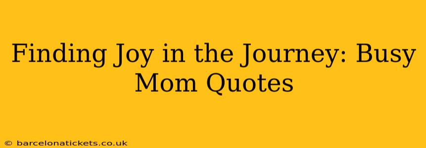 Finding Joy in the Journey: Busy Mom Quotes