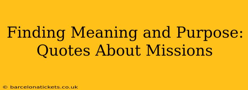 Finding Meaning and Purpose:  Quotes About Missions