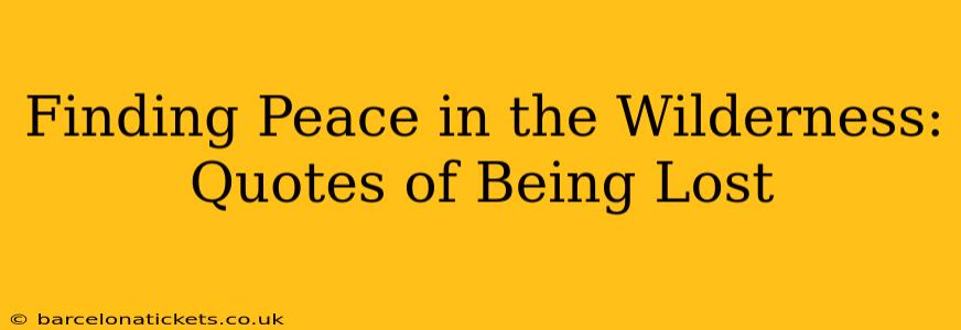 Finding Peace in the Wilderness: Quotes of Being Lost