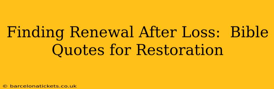 Finding Renewal After Loss:  Bible Quotes for Restoration