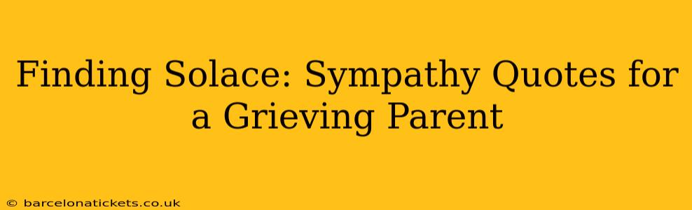 Finding Solace: Sympathy Quotes for a Grieving Parent