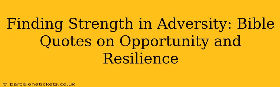 Finding Strength in Adversity: Bible Quotes on Opportunity and Resilience