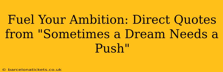 Fuel Your Ambition: Direct Quotes from "Sometimes a Dream Needs a Push"