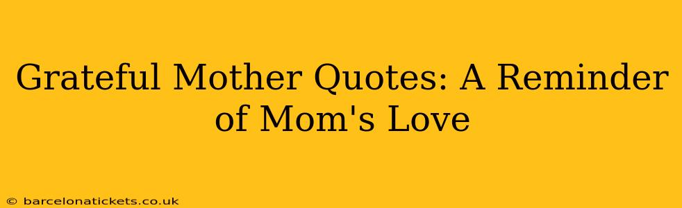 Grateful Mother Quotes: A Reminder of Mom's Love