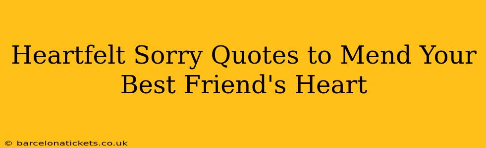 Heartfelt Sorry Quotes to Mend Your Best Friend's Heart