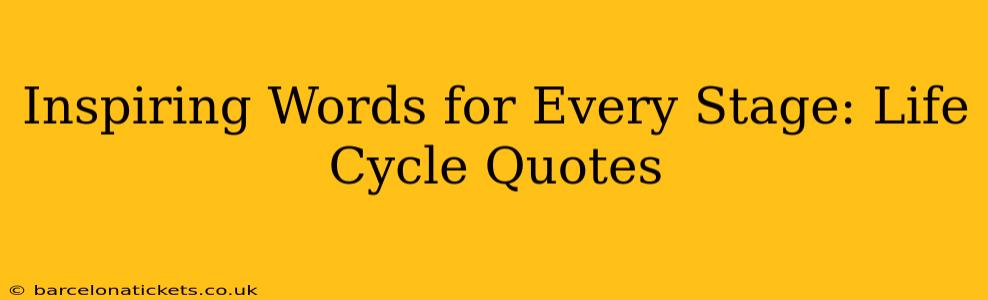 Inspiring Words for Every Stage: Life Cycle Quotes