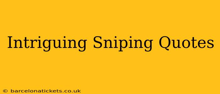 Intriguing Sniping Quotes