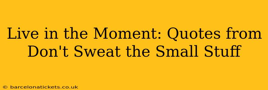 Live in the Moment: Quotes from Don't Sweat the Small Stuff