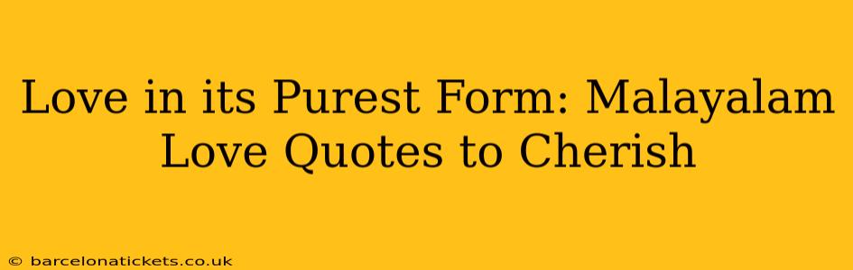 Love in its Purest Form: Malayalam Love Quotes to Cherish