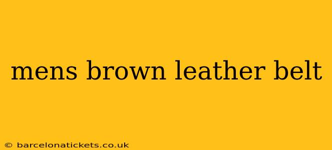 mens brown leather belt
