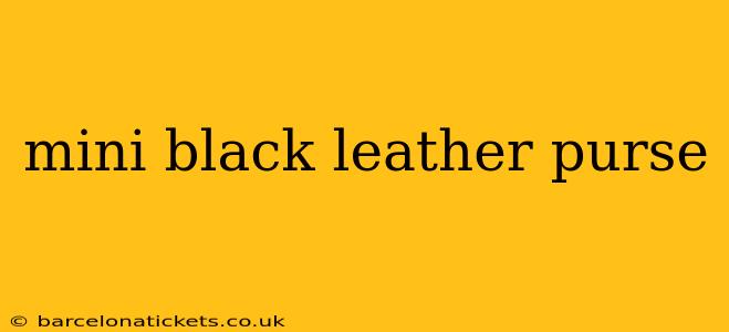 mini black leather purse