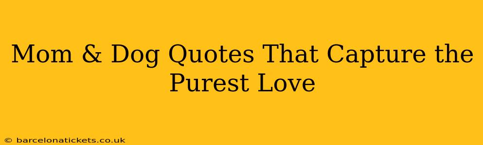 Mom & Dog Quotes That Capture the Purest Love