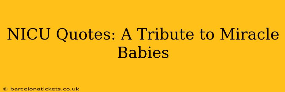NICU Quotes: A Tribute to Miracle Babies