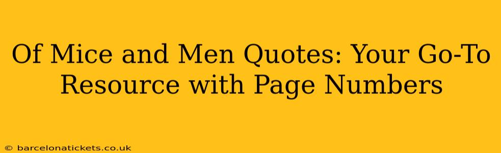 Of Mice and Men Quotes: Your Go-To Resource with Page Numbers