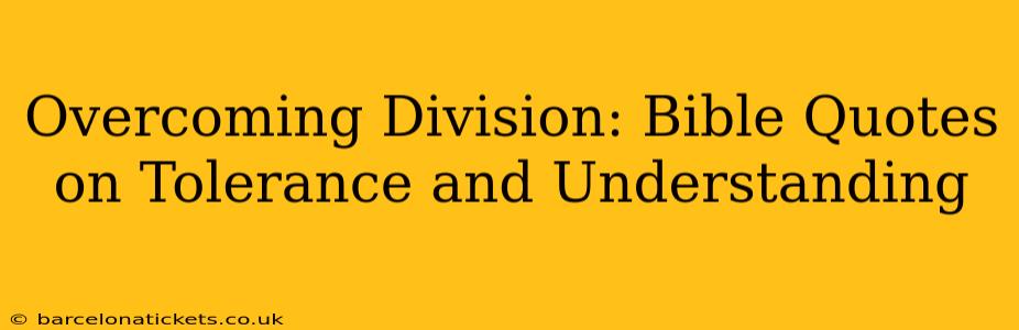 Overcoming Division: Bible Quotes on Tolerance and Understanding