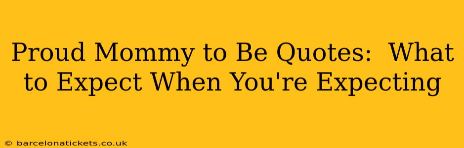 Proud Mommy to Be Quotes:  What to Expect When You're Expecting