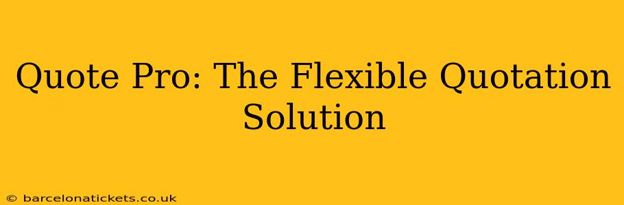 Quote Pro: The Flexible Quotation Solution