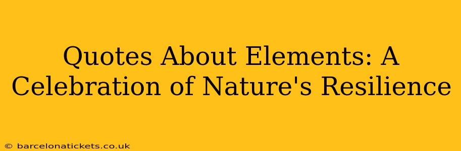 Quotes About Elements: A Celebration of Nature's Resilience