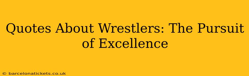 Quotes About Wrestlers: The Pursuit of Excellence