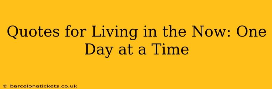 Quotes for Living in the Now: One Day at a Time