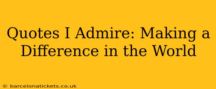 Quotes I Admire: Making a Difference in the World