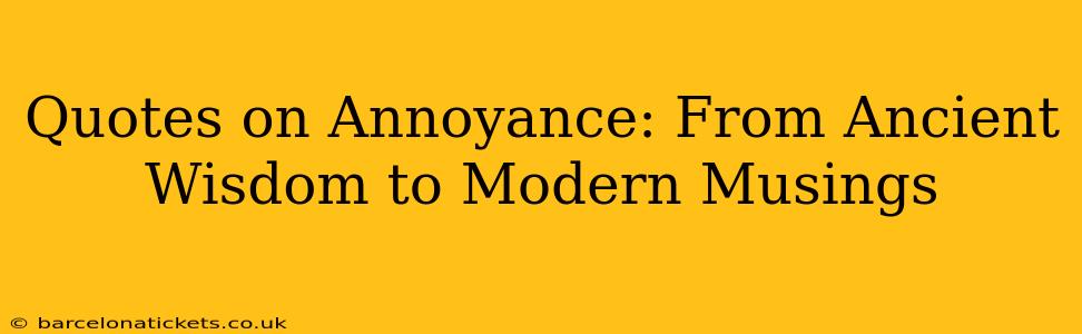 Quotes on Annoyance: From Ancient Wisdom to Modern Musings