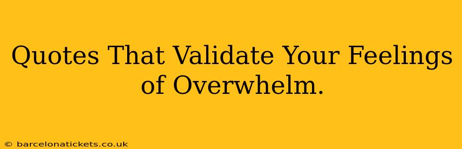 Quotes That Validate Your Feelings of Overwhelm.