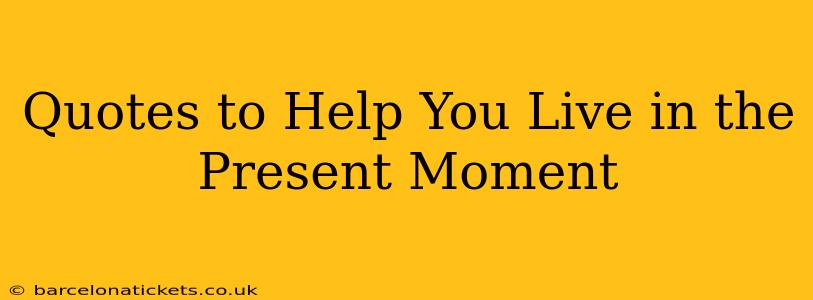 Quotes to Help You Live in the Present Moment