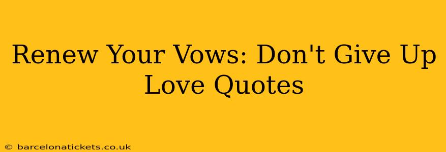 Renew Your Vows: Don't Give Up Love Quotes