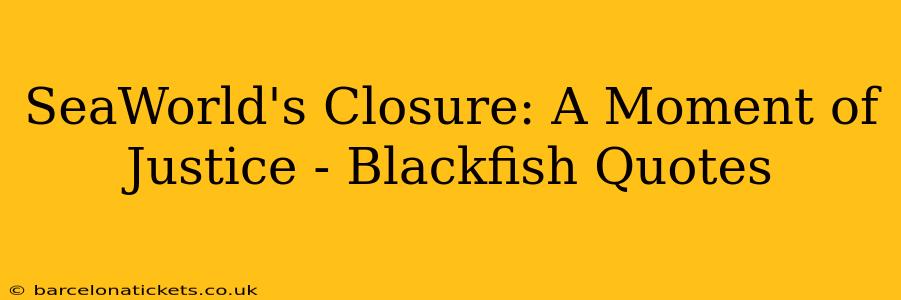 SeaWorld's Closure: A Moment of Justice - Blackfish Quotes