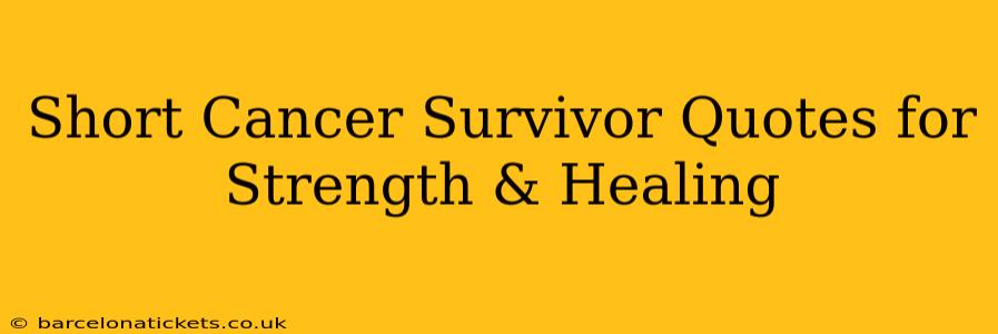 Short Cancer Survivor Quotes for Strength & Healing
