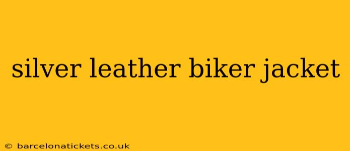 silver leather biker jacket