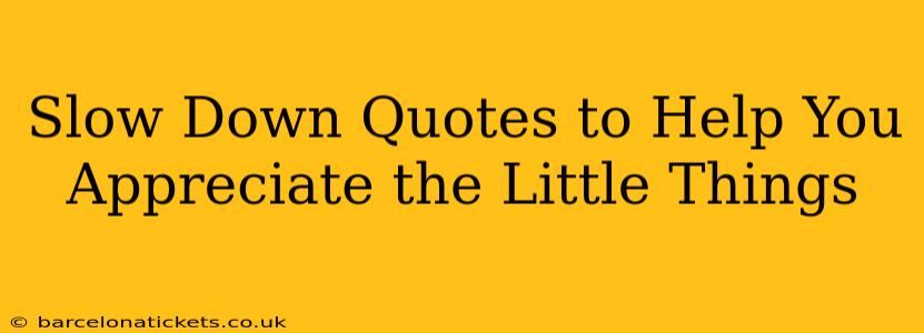 Slow Down Quotes to Help You Appreciate the Little Things