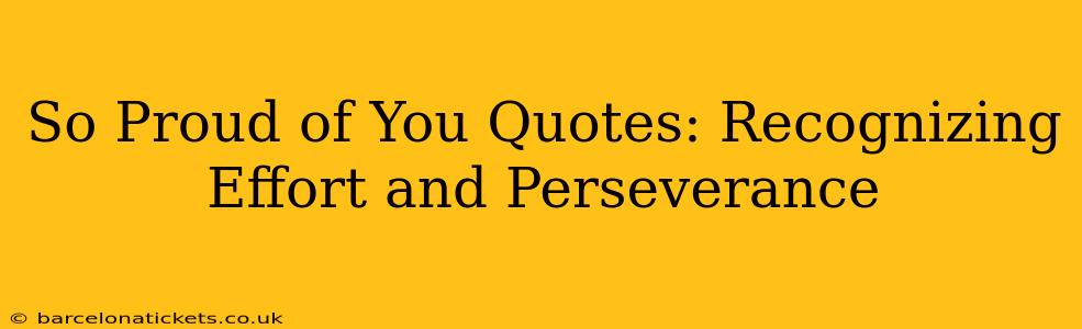So Proud of You Quotes: Recognizing Effort and Perseverance