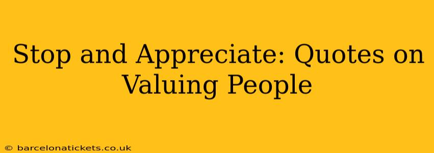 Stop and Appreciate: Quotes on Valuing People