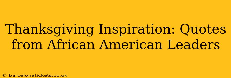 Thanksgiving Inspiration: Quotes from African American Leaders